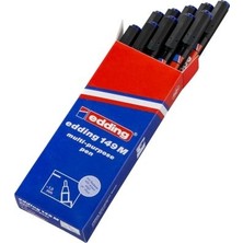 Edding 149M Mavi Asetat Kalemi 10'lu Paket Metal Çerçeveli Yuvarlak Uçlu Kalemler