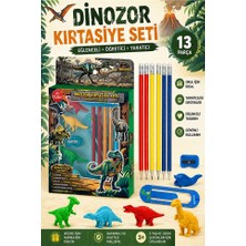ArtMaster Dinazor Kırtasiye Seti 1 Paket 13 Parça Kurşun Kalem Silgi Kalemtraş Cetvel Kitap Ayracı Kalem Başlığı Okul Seti Hediye