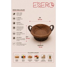 Esero 1043E Çok Amaçlı Hasır Sunum Sepeti – Dekoratif Ekmeklik, Meyvelik, Kahvaltılık ve Servis Sepeti