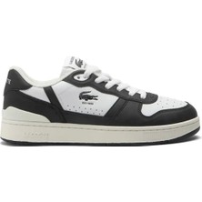 Lacoste T-Clip Set Leather Mens Sneaker Hakiki Deri Erkek Günlük Spor Ayakkabı Siyah Beyaz
