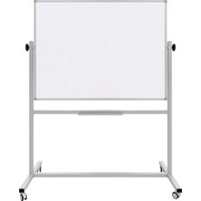 Panda Emaye Yüzey 360° Dönerli Mobil Yazı Tahtası 90X120CM Beyaz
