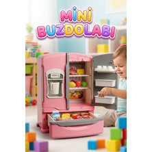Farbu Oyuncak Pilli Işıklı Duman Atan Oyuncak Mini Eğitici Evcilik Oyuncak Buzdolabı Seti