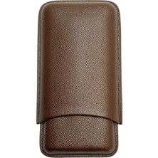 Cohiba Kahverengi Üçlü Deri Puro Kılıfı
