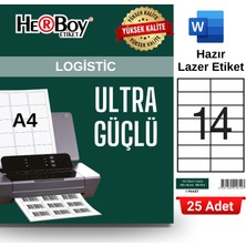 Herboy HB-1614 105 x 40 mm A4 Laser Etiket (25 Adet)