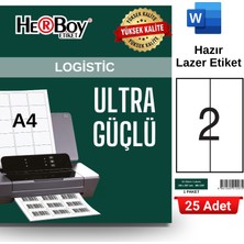 Herboy HB-1297 105 x 297 mm A4 Laser Etiket (25 Adet)