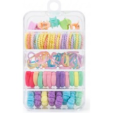Dinamik çocuk Kız Çocuk Toka Kutusu 10CM x 7cm Şeffaf Organizer Saç Aksesuar Seti Lastik Toka Mandal Toka Saklama Kutusu