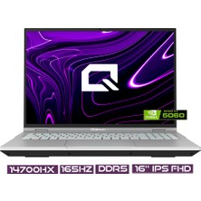 Quantum Gaming Steelwave 16 D I7-14700HX 16GB Ddr5 1tb Nvme RTX5060 8gb Gddr7 16" IPS FHD Gaming Notebook