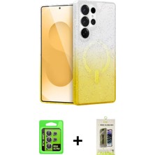 Pileli Store Pilelistore™ Galaxy S24 Ultra Kılıf Eksen Minimal Özel Seri - Siyah Joko Magic 5d Hayalet Cam + Raze Metal Kamera Lens - Mr
