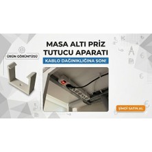 Plasfire Masa Altı Üçlü Priz Tutucu Aparat – Kablo Düzenleyici Gizli Priz Askısı (Vidalı Montaj)