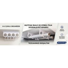 Plasfire Mutfak Raf Altı Rulo Tutucu ve Kablo/streç Düzenleyici Askı – Yer Tasarrufu Sağlayan Çoklu Organizer