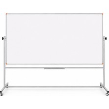 Panda Emaye Yüzey 360° Dönerli Mobil Yazı Tahtası 120X200CM Beyaz