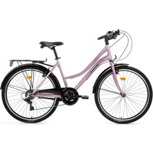Bisan Smıle Kadın Şehir Bisikleti 44CM V 26 Jant 7 Vites Pudra Pembe Siyah