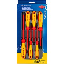 Knipex 00 20 12 V01 Tornavida Seti Kırmızı Ergonomik Tasarım ve Parça Sayısı ile Kullanıma Uygun