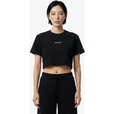 UNITED4 Regular Fit Kadın Siyah T-Shirt.SIYAH