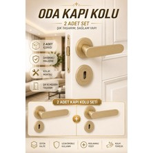 Nzb Rozetli Kapı Kolu Oda Kapıları (2 Takım Set) Için Modern Tasarım Titanyum Renk Kapı Kolu
