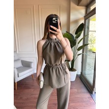 Alyalis Butik Halter Yaka Tensel Takım - Yeşil