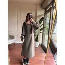 Alyalis Butik Gömlekli Elbise Modal Takım - Yeşil
