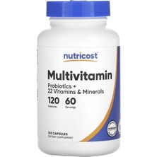 Nutricost Multivitamin Probiotics + 22 Vitamins & Minerals 120 Caps