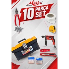 Attlas Matkap ve Enaks 16" Takım Çantalı 10 Parça El Aletleri Seti
