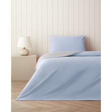 English Home Plain Pamuk Tek Kişilik Nevresim Takımı 160X220 cm Mavi - Gri