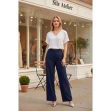 Sile Atelier Sıle Atelıer Zarif V Yaka Bluz