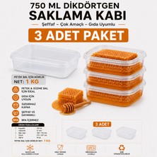 Aksaray Arıcılık Bal Saklama Kapı Dikdörtgen - 750 ml (Petek Bal Için 1 Kg)