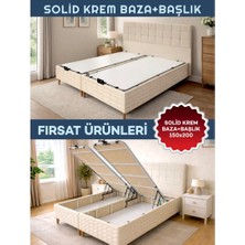 Solid Çift Kişilik Baza Başlık Seti 150X200 cm
