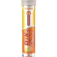 Argivit Efervesan C D3, K2 Vitamin Içeren 10 Tablet