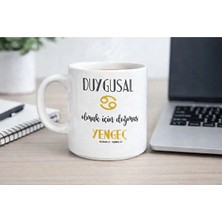 Depomaxx Yengeç Burcu Kupa Bardak | Burç Temalı Seramik Kahve Fincanı | Hediye & Ofis Kupası