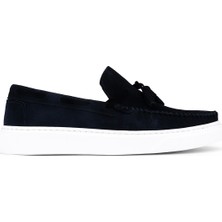 Tamer Tanca Erkek Hakiki Deri Lacivert Süet Loafer Ayakkabı 683 01 Erk Ayk Y26 Lacı Suet