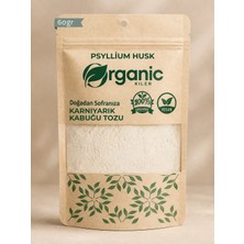 Organic Kiler Karnıyarık Otu Tozu (Psyllium Husk Powder) 60GR - Saf Lif Kaynağı - Karnıyarık Otu Kabuğu Tozu