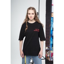 Trendiz Unisex Siyah Tiger Tshirt Truvakar Kol Günlük Stil Kadın Kullanıma Uygun