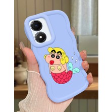 HONTINGA Vivo Y02S Uyumlu Kılıf Düşüme Önleyici Basitlik Anti Düşme Kamera Koruyucu Basit Mavi Yumuşak Silikon Couple Telefon Kılıfı Yaratıcı Desen K9-0104