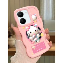 HONTINGA Vivo Y27S Uyumlu Kılıf Düşüme Önleyici Basitlik Anti Düşme Kamera Koruyucu Basit Pembe Yumuşak Silikon Couple Telefon Kılıfı Kitty Desen K9-0101