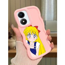 HONTINGA Vivo Y02S Uyumlu Kılıf Düşüme Önleyici Basitlik Anti Düşme Kamera Koruyucu Basit Pembe Yumuşak Silikon Couple Telefon Kılıfı Kız Desen K9-0103