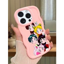 HONTINGA iPhone 14 Pro Max Uyumlu Kılıf Düşüme Önleyici Basitlik Anti Düşme Kamera Koruyucu Basit Pembe Yumuşak Silikon Couple Telefon Kılıfı Karikatür Desen K9-0102