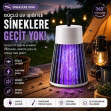 Uni Zer USB Şarjlı Sivri Sinek Kovucu Şok Cız Cihazı Iç ve Dış Mekan Kara Sinek Haşere Yakalayıcı YG-002