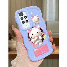 HONTINGA Redmi 10 2022 Uyumlu Kılıf Düşüme Önleyici Basitlik Anti Düşme Kamera Koruyucu Basit Mavi Yumuşak Silikon Couple Telefon Kılıfı Kitty Desen K9-0101