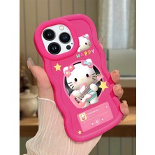 HONTINGA iPhone 13 Pro Max Uyumlu Kılıf Düşüme Önleyici Basitlik Anti Düşme Kamera Koruyucu Basit Kırmızı Yumuşak Silikon Couple Telefon Kılıfı Kitty Desen K9-0101