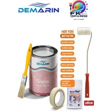 Demarin Sierra Fayans Tezgah Seramik Mobilya Zemin Boyası Başlangıç Seti - Boya + Rulo + Fırça + Bant + Örtü