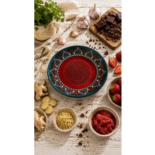 Evanilife Sultan Garden Serisi Seramik El Işi Rende Tabağı Çok Amaçlı Sebze & Meyve Rendesi Çukur Tabak