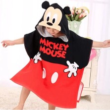Cg Kids Mickey Desenli  Kapüşonlu Plaj ve Havuz Pançosu