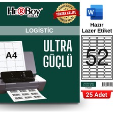 Herboy HB-1352 43 x 18 mm A4 Laser Etiket (25 Adet)