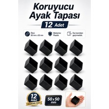 Nzb Kare Profil Dış Takoz (50X50 Mm) Masa Sandalye Sehpa Tapası Tıpa Papuç Parke Zemin Koruyucu 12 Adet