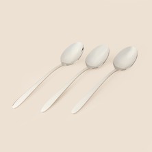 Arsel Damla 3'lü Yemek Kaşığı - Platin - 20 cm