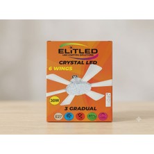 If 30W Katlanabilir 6 Kanat LED Avize Ampul | Uzaktan Kumandalı | 3 Işık Rengi | Dimmerli | E27 Duylu