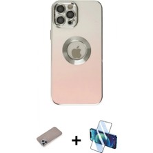 Pileli Store Pilelistore™ iPhone 12 Pro Max Kılıf Kutup Yansıma Özel Seri - Siyah 3D Antistatik Cam Ekran Koruyucu + Shine Kamera Lens Koruma Cam - Sabe