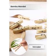 Orvila 144 Adet - Bambu Mandal, Hobi Mandalı, Ahşap Mandal, Tahta Mandal - Çamaşır Mandalı