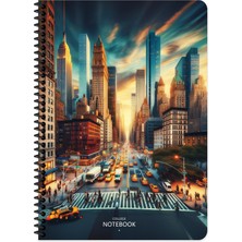 Keskin Color Keskin A4 Çizgili Pp Kapak City Spiralli Defter - New York
