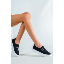 Stsahra  Kadın Siyah Sneaker Spor Ayakkabı